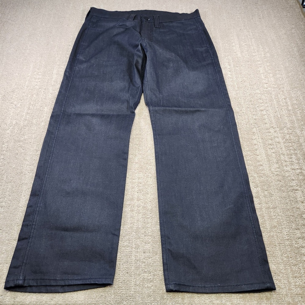 Levis 569 Jeans Men 31x30 Black Tab Baggy Gray Stiff Denim Y2K Style